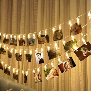 NEW 1.5M 3M 6M Photo Clip Holder LED String lights For Christmas New Year Party Wedding Home Decoration Fairy lights Battery