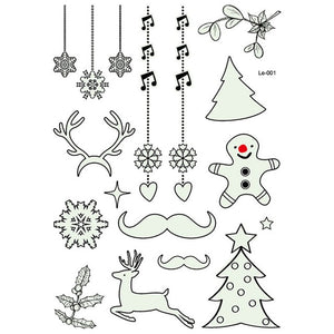 1 Pcs Luminous Temporary Tattoo Stickers Party Decoration Christmas Carnival Party New Year Decor Christmas Decorations MGJWS3