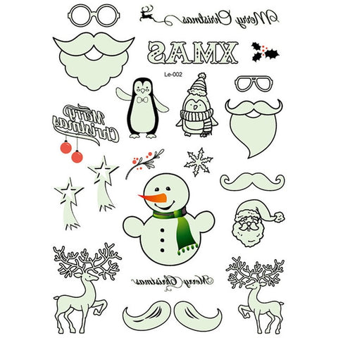 1 Pcs Luminous Temporary Tattoo Stickers Party Decoration Christmas Carnival Party New Year Decor Christmas Decorations MGJWS3