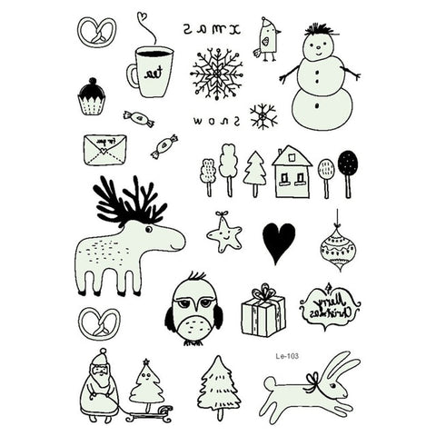 1 Pcs Luminous Temporary Tattoo Stickers Party Decoration Christmas Carnival Party New Year Decor Christmas Decorations MGJWS3