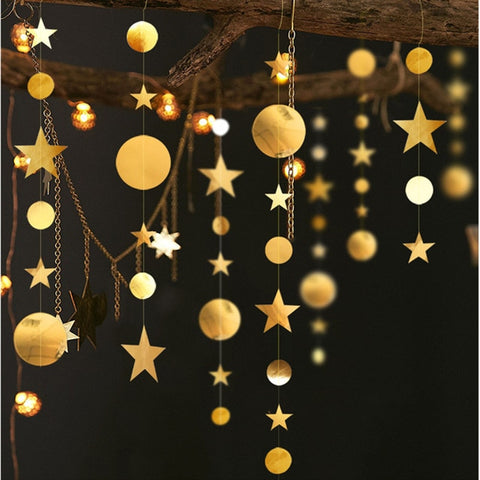 4M Twinkle Star Snowflake Paper Garlands Pendant Ornaments Christmas Decorations for Home New Year Noel Accessories Navidad 2019