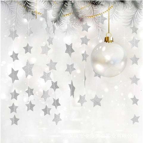 4M Twinkle Star Snowflake Paper Garlands Pendant Ornaments Christmas Decorations for Home New Year Noel Accessories Navidad 2019