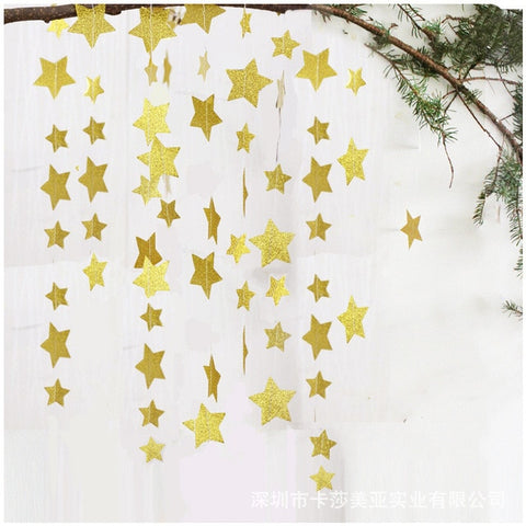 4M Twinkle Star Snowflake Paper Garlands Pendant Ornaments Christmas Decorations for Home New Year Noel Accessories Navidad 2019