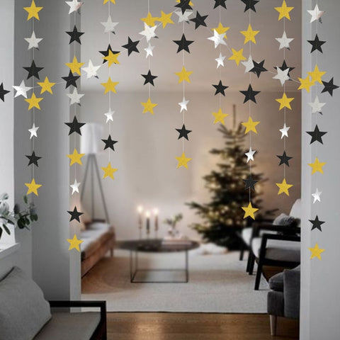 4M Twinkle Star Snowflake Paper Garlands Pendant Ornaments Christmas Decorations for Home New Year Noel Accessories Navidad 2019