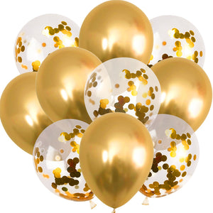 5/10pc Gold Metallic Luster Balloons Confetti Latex Ballons Birthday Party Decors Kids Adult Helium Globos Easter Party Supplies