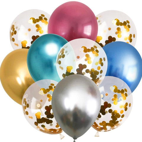 5/10pc Gold Metallic Luster Balloons Confetti Latex Ballons Birthday Party Decors Kids Adult Helium Globos Easter Party Supplies