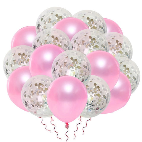 20pcs Rose Gold Mixed Confetti Balloons Birthday Party Decorations Kids Adult Baby Boy Girl Babyshower Wedding Ballons Decor 1st