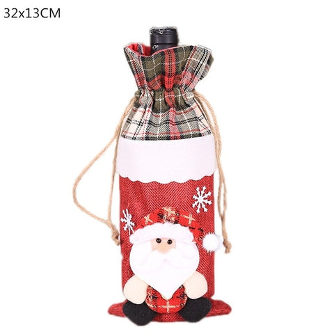 Christmas Decorations for Home Santa Claus Wine Bottle Cover Snowman Stocking Holders Christmas Gift Navidad Decor New Year