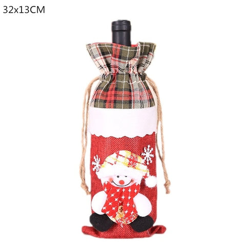 Christmas Decorations for Home Santa Claus Wine Bottle Cover Snowman Stocking Holders Christmas Gift Navidad Decor New Year