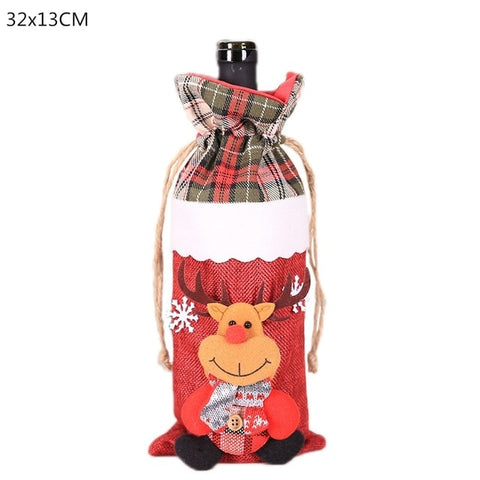 Christmas Decorations for Home Santa Claus Wine Bottle Cover Snowman Stocking Holders Christmas Gift Navidad Decor New Year