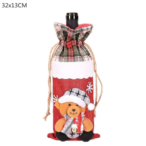 Christmas Decorations for Home Santa Claus Wine Bottle Cover Snowman Stocking Holders Christmas Gift Navidad Decor New Year