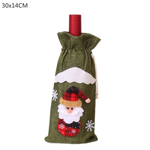 Christmas Decorations for Home Santa Claus Wine Bottle Cover Snowman Stocking Holders Christmas Gift Navidad Decor New Year