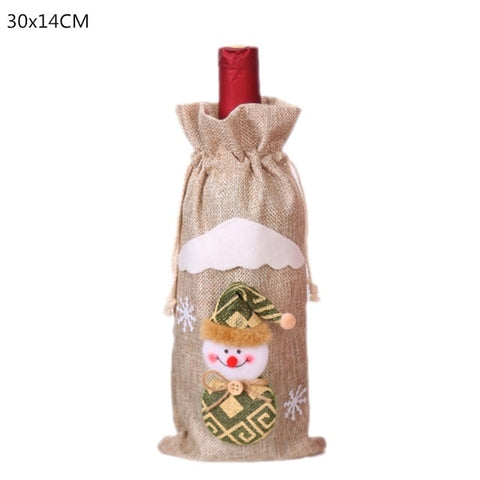 Christmas Decorations for Home Santa Claus Wine Bottle Cover Snowman Stocking Holders Christmas Gift Navidad Decor New Year