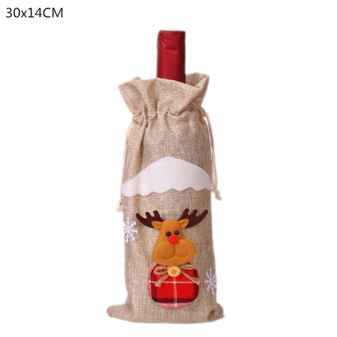 Christmas Decorations for Home Santa Claus Wine Bottle Cover Snowman Stocking Holders Christmas Gift Navidad Decor New Year