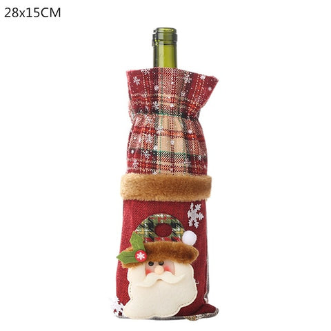 Christmas Decorations for Home Santa Claus Wine Bottle Cover Snowman Stocking Holders Christmas Gift Navidad Decor New Year