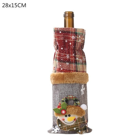 Christmas Decorations for Home Santa Claus Wine Bottle Cover Snowman Stocking Holders Christmas Gift Navidad Decor New Year