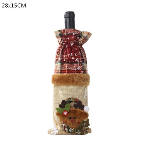 Christmas Decorations for Home Santa Claus Wine Bottle Cover Snowman Stocking Holders Christmas Gift Navidad Decor New Year