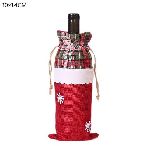 Christmas Decorations for Home Santa Claus Wine Bottle Cover Snowman Stocking Holders Christmas Gift Navidad Decor New Year