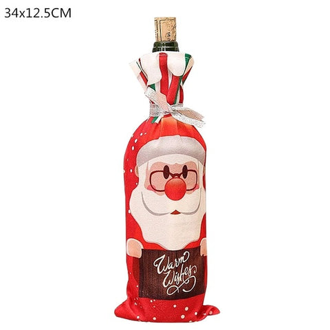 Christmas Decorations for Home Santa Claus Wine Bottle Cover Snowman Stocking Holders Christmas Gift Navidad Decor New Year