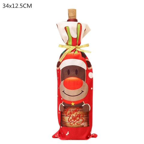 Christmas Decorations for Home Santa Claus Wine Bottle Cover Snowman Stocking Holders Christmas Gift Navidad Decor New Year