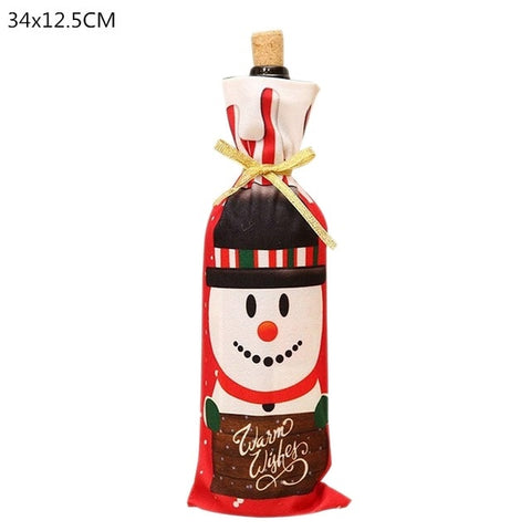 Christmas Decorations for Home Santa Claus Wine Bottle Cover Snowman Stocking Holders Christmas Gift Navidad Decor New Year