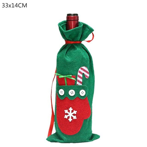 Christmas Decorations for Home Santa Claus Wine Bottle Cover Snowman Stocking Holders Christmas Gift Navidad Decor New Year