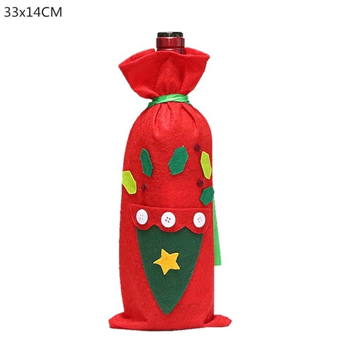 Christmas Decorations for Home Santa Claus Wine Bottle Cover Snowman Stocking Holders Christmas Gift Navidad Decor New Year