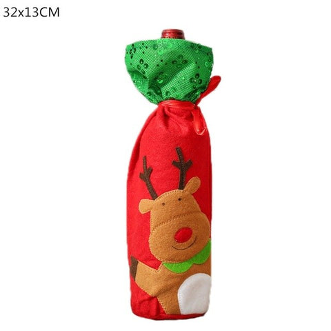 Christmas Decorations for Home Santa Claus Wine Bottle Cover Snowman Stocking Holders Christmas Gift Navidad Decor New Year