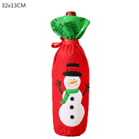 Christmas Decorations for Home Santa Claus Wine Bottle Cover Snowman Stocking Holders Christmas Gift Navidad Decor New Year