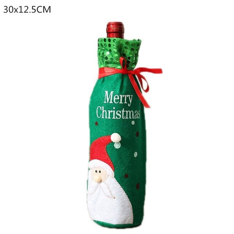 Christmas Decorations for Home Santa Claus Wine Bottle Cover Snowman Stocking Holders Christmas Gift Navidad Decor New Year