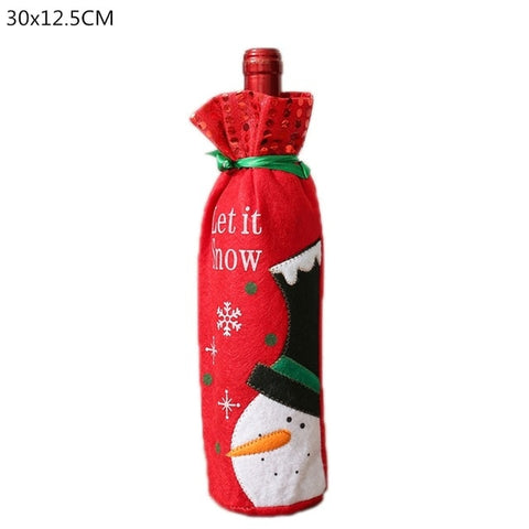 Christmas Decorations for Home Santa Claus Wine Bottle Cover Snowman Stocking Holders Christmas Gift Navidad Decor New Year