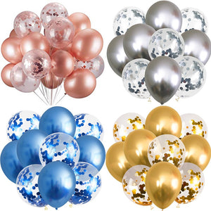 5/10pcs Metallic Luster Balloons Gold Confetti Latex Ballons Happy Birthday Party Decors Kids Adult Helium Globos Party Balloon