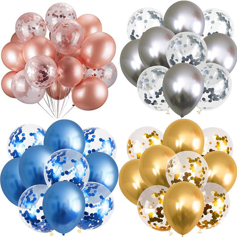 5/10pcs Metallic Luster Balloons Gold Confetti Latex Ballons Happy Birthday Party Decors Kids Adult Helium Globos Party Balloon