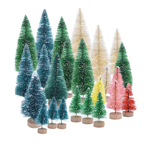 5-16cm Mini Christmas Tree Fake Pine Trees DIY Colorful Xmas Photo Prop for Christmas Party Table Decoration New Year Home Decor