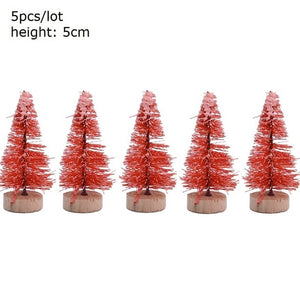 5-16cm Mini Christmas Tree Fake Pine Trees DIY Colorful Xmas Photo Prop for Christmas Party Table Decoration New Year Home Decor