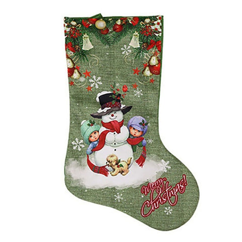 Merry Christmas Green Christmas Stockings Large Candy New Year Gift Bag Portable Cute Candy Bag For Children Christmas Stocking