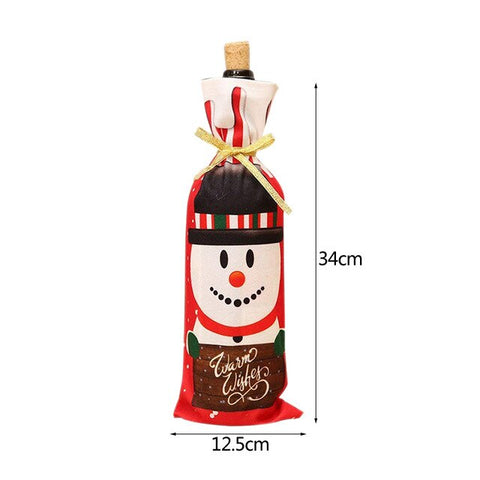 Christmas  Santa Claus Wine Bottle Cover Dress Decorations for Home New Year Snowman Stocking Gift Holders Xmas Navidad Decor