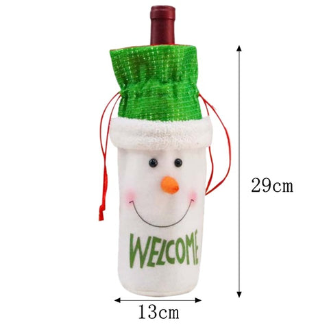 Christmas  Santa Claus Wine Bottle Cover Dress Decorations for Home New Year Snowman Stocking Gift Holders Xmas Navidad Decor