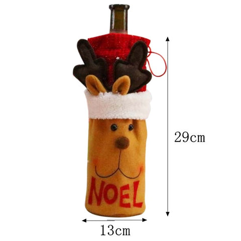 Christmas  Santa Claus Wine Bottle Cover Dress Decorations for Home New Year Snowman Stocking Gift Holders Xmas Navidad Decor