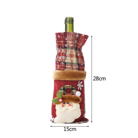 Christmas  Santa Claus Wine Bottle Cover Dress Decorations for Home New Year Snowman Stocking Gift Holders Xmas Navidad Decor