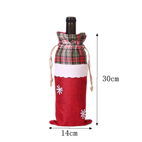 Christmas  Santa Claus Wine Bottle Cover Dress Decorations for Home New Year Snowman Stocking Gift Holders Xmas Navidad Decor