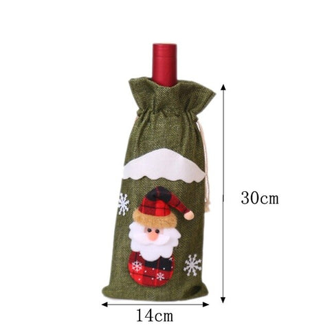 Christmas  Santa Claus Wine Bottle Cover Dress Decorations for Home New Year Snowman Stocking Gift Holders Xmas Navidad Decor