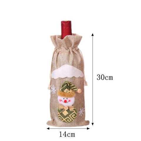 Christmas  Santa Claus Wine Bottle Cover Dress Decorations for Home New Year Snowman Stocking Gift Holders Xmas Navidad Decor