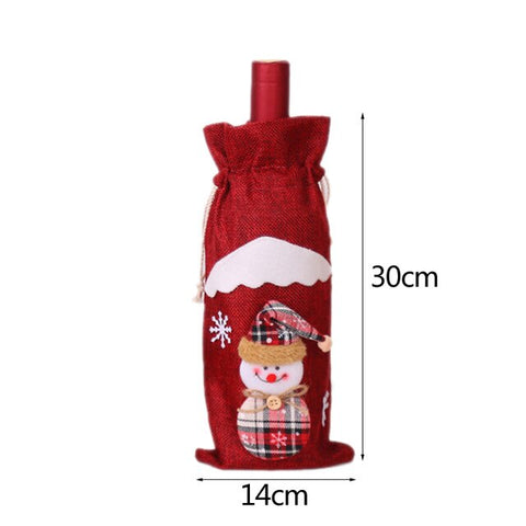 Christmas  Santa Claus Wine Bottle Cover Dress Decorations for Home New Year Snowman Stocking Gift Holders Xmas Navidad Decor