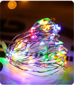 Christmas Decorations for Home LED String Lights 5M 2M 1M Battery Silver Wire Fairy Light Christmas Tree Decorations New Year