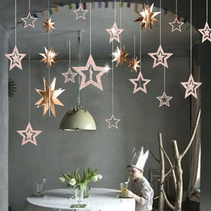 7pcs/lot Twinkle Star Paper Pendant Garland Ornaments Christmas Decorations for Home New Year 2020 natal Noel Decor Navidad 2019