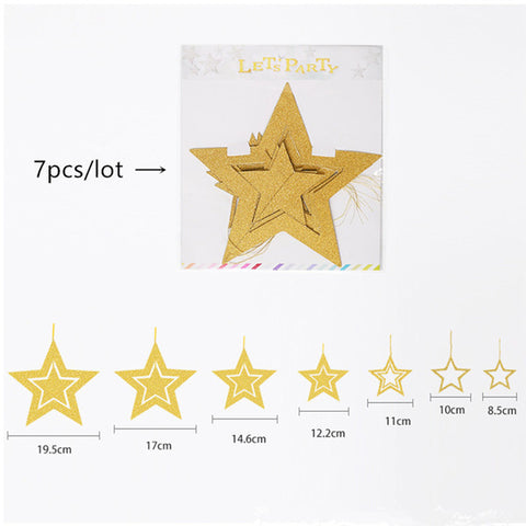 7pcs/lot Twinkle Star Paper Pendant Garland Ornaments Christmas Decorations for Home New Year 2020 natal Noel Decor Navidad 2019