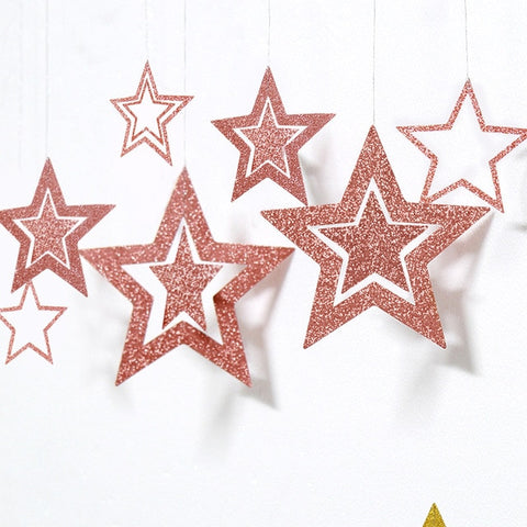 7pcs/lot Twinkle Star Paper Pendant Garland Ornaments Christmas Decorations for Home New Year 2020 natal Noel Decor Navidad 2019