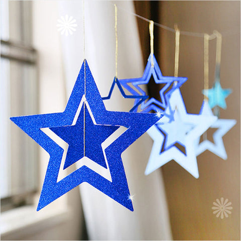 7pcs/lot Twinkle Star Paper Pendant Garland Ornaments Christmas Decorations for Home New Year 2020 natal Noel Decor Navidad 2019