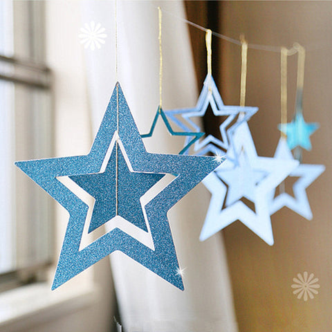 7pcs/lot Twinkle Star Paper Pendant Garland Ornaments Christmas Decorations for Home New Year 2020 natal Noel Decor Navidad 2019